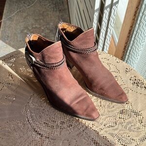 Via Spiga Chocolate Braided Ankle Booties